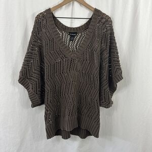 Lane Bryant Brown Open Knit Dolman Sweater Size 22-28 Beachy Transitional Fall